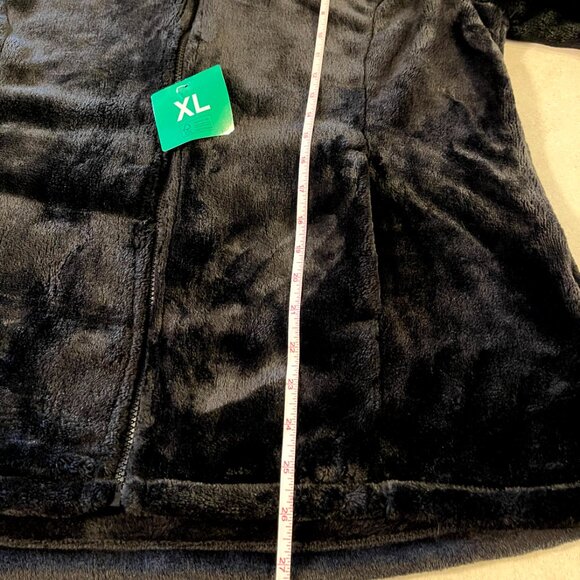 NWT 32 Degrees Heat Fleece Jacket Womens XL Black Full Zip Up Plush Pockets - Picture 9 of 9